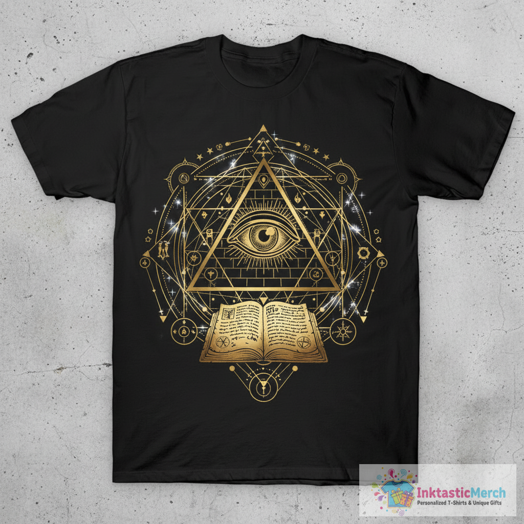 All-Seeing Illuminati Eye Symbol - White Version T-Shirt 1 All-Seeing Illuminati Eye Symbol - White Version T-Shirt