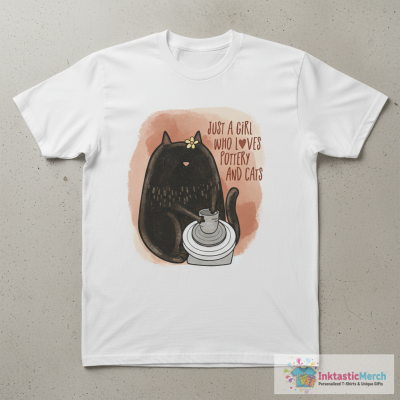 A girl who loves pottery and cats T-Shirt