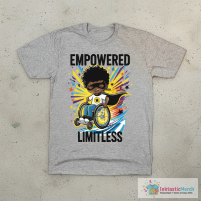 African American Boy, Wheelchair, Superhero Boy T-Shirt