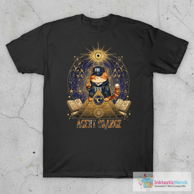Agent Orange FBI Cat, Conspiracy Theory, Pocket Tee T-Shirt