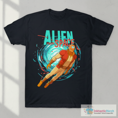 Alien From Space – One-Eyed Hero Parody Design T-Shirt
