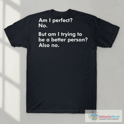Am I perfect no but am I trying to be a better person also no shirt