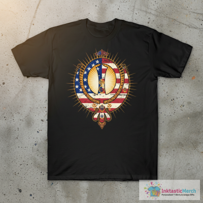 American Flag Sikh Khanda T-Shirt