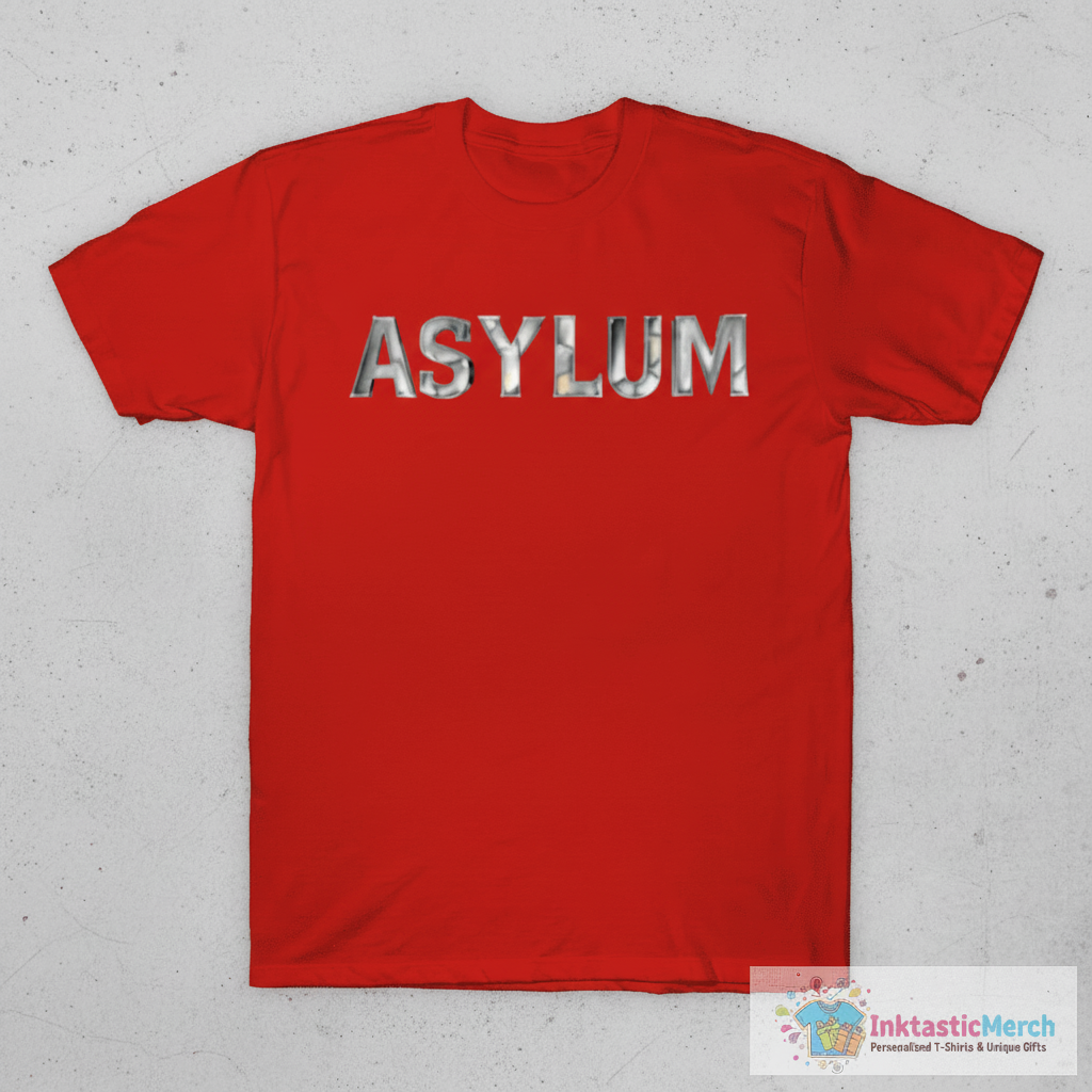 Asylum Barred Window Horror Font POD Artwork T-Shirt 1 Asylum Barred Window Horror Font POD Artwork T-Shirt