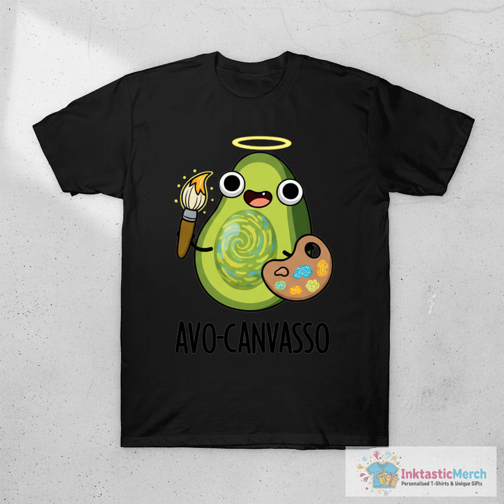 Avoca-gogh Cute Avocado Artist Pun T-Shirt 1 Avoca-gogh Cute Avocado Artist Pun T-Shirt