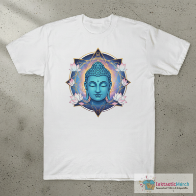 Blue Face of Buddha in the Galaxy T-Shirt