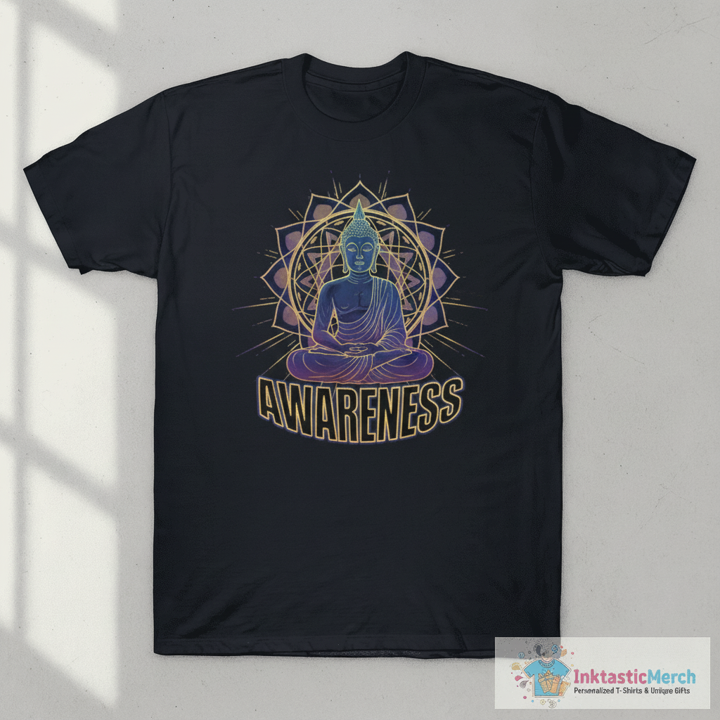 Buddha Awareness Design T-Shirt 1 Buddha Awareness Design T-Shirt