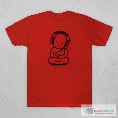 Buddha Headphones - Buddhist Monk DJ T-Shirt