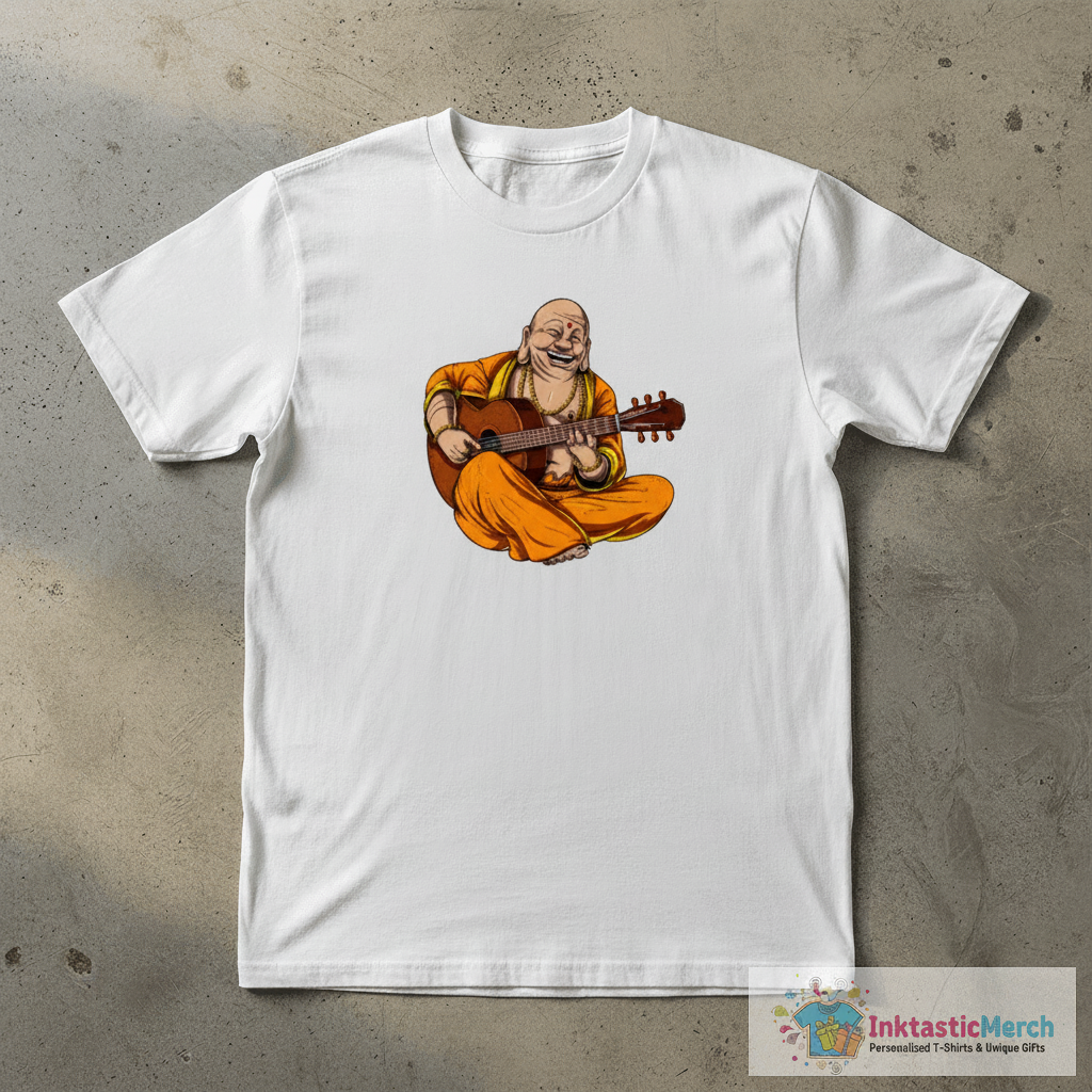 Buddha Playing Guitar T-Shirt 1 Buddha Playing Guitar T-Shirt
