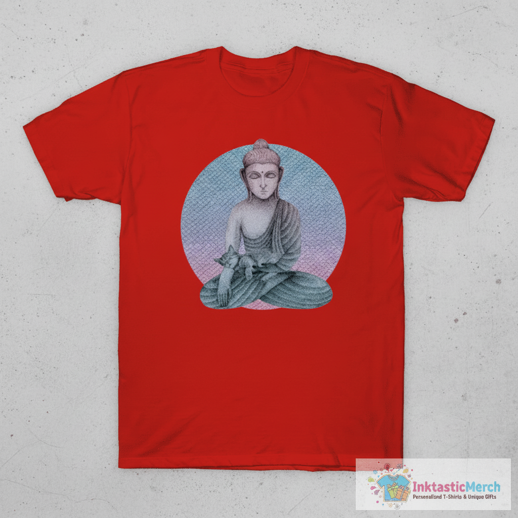 Buddha with cat 2 T-Shirt 1 Buddha with cat 2 T-Shirt