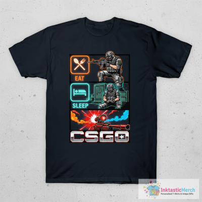 CSGO Eat Sleep Headshot Gaming Tee T-Shirt