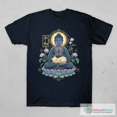 Cat Meditation Buddhism Buddha by Tobe Fonseca T-Shirt