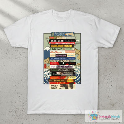 Classic Literature Books Stack T-Shirt
