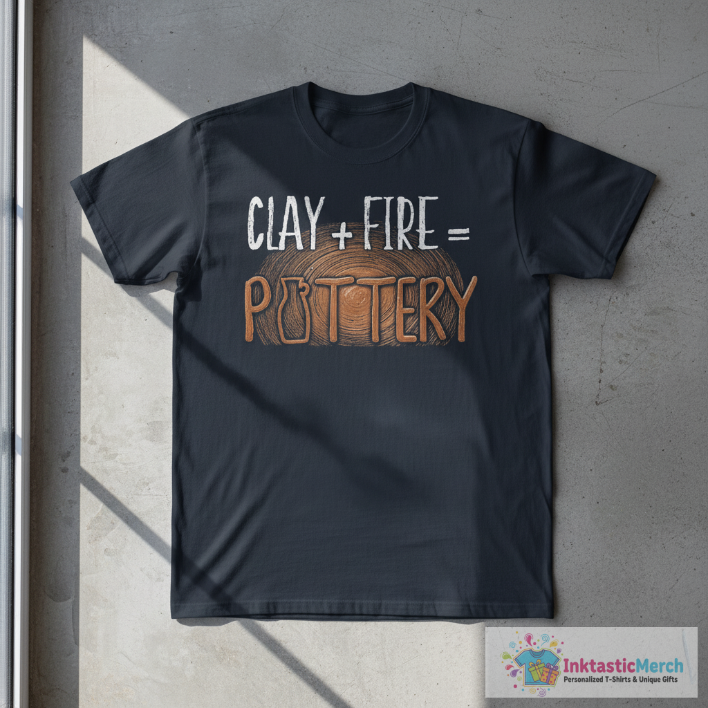 Clay & Fire Pottery TShirt - Ceramic Studio Shirt T-Shirt 1 Clay & Fire Pottery TShirt - Ceramic Studio Shirt T-Shirt