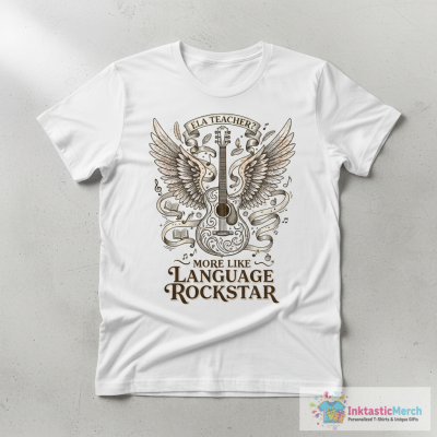 Cute ELA Teacher English LANGUAGE ROCKSTAR Literature T-Shirt