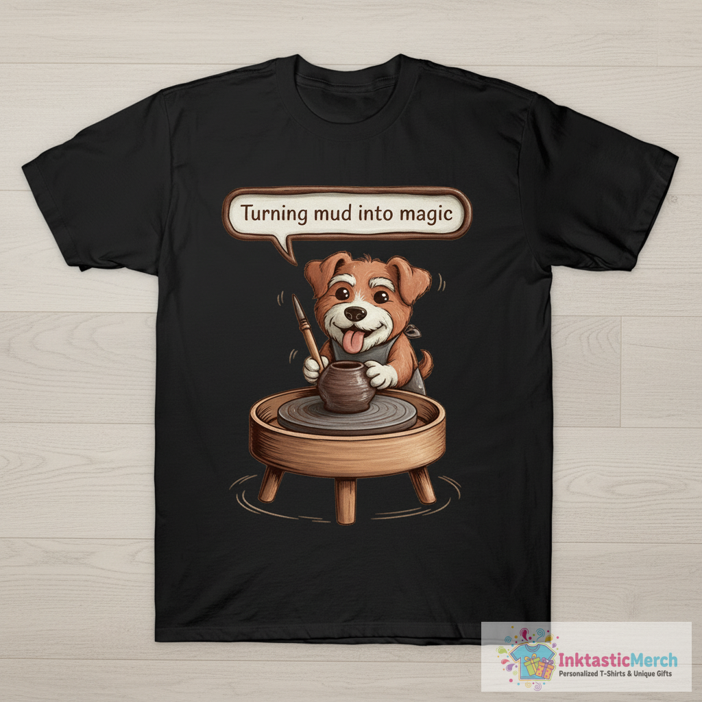 Cute Pottery Dog Fun Potter T-Shirt 1 Cute Pottery Dog Fun Potter T-Shirt