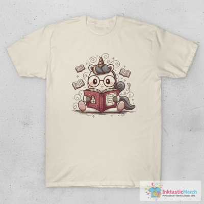 Cute Unicorn Reading Book T-Shirt