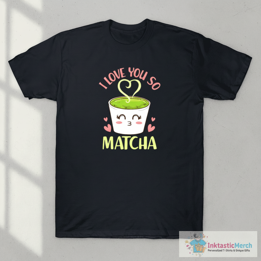 Cute & Funny I Love You So Matcha Adorable Pun T-Shirt 1 Cute & Funny I Love You So Matcha Adorable Pun T-Shirt