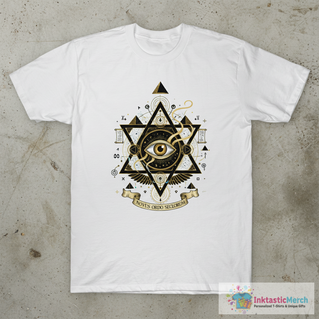 El Gran Ojo Illuminati Estrella Color T-Shirt 1 El Gran Ojo Illuminati Estrella Color T-Shirt