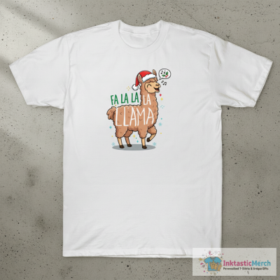 Fa la la la Llama - punny Christmas design T-Shirt