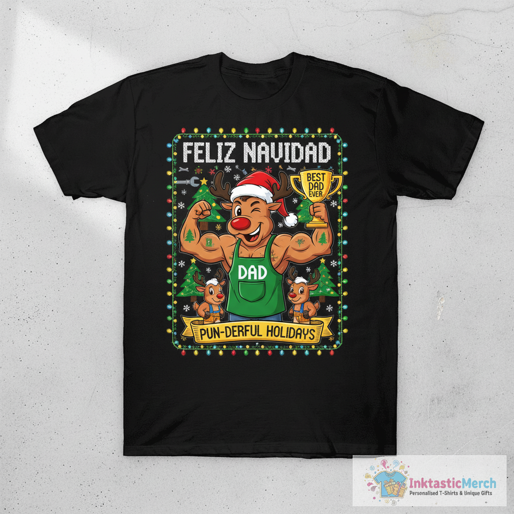 Feliz Navi Dad Ugly Christmas Style Design T-Shirt 1 Feliz Navi Dad Ugly Christmas Style Design T-Shirt