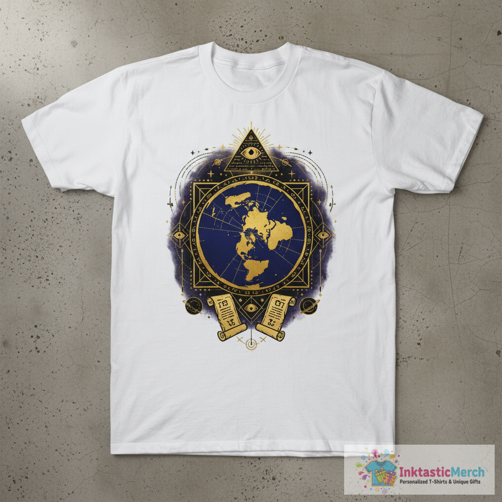 Flat Earth Map, Truth seeker, Printed Truth Gift Idea! T-Shirt 1 Flat Earth Map, Truth seeker, Printed Truth Gift Idea! T-Shirt