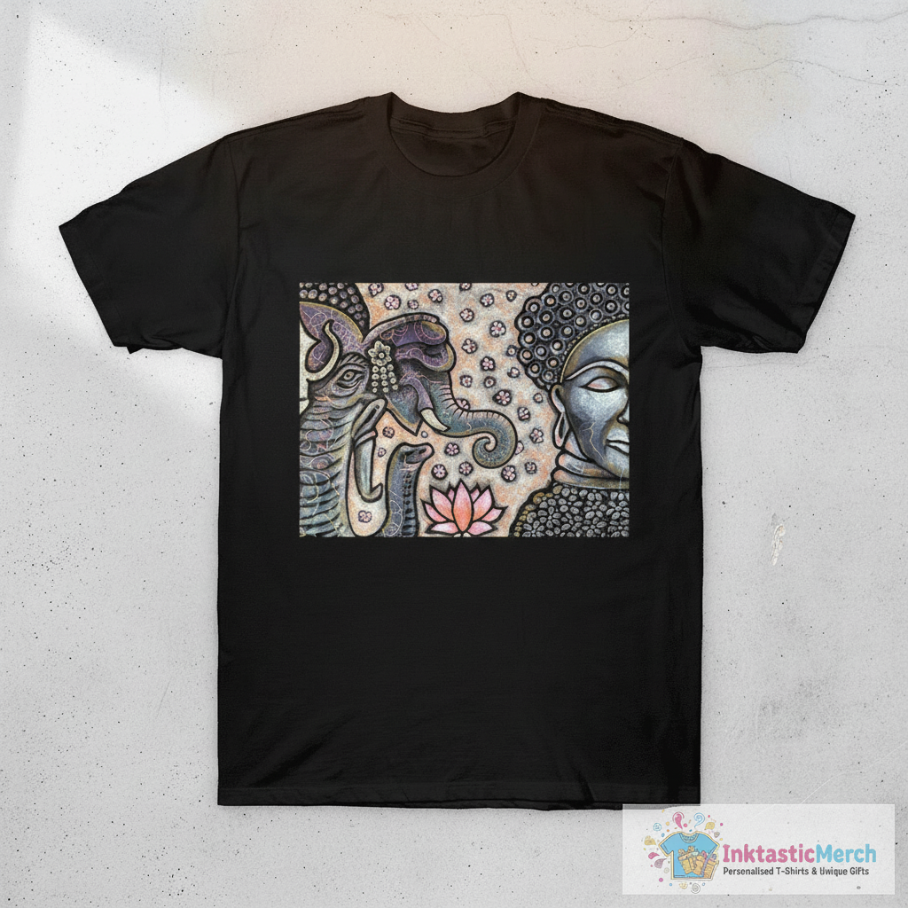 Ganesha and Buddha T-Shirt 1 Ganesha and Buddha T-Shirt