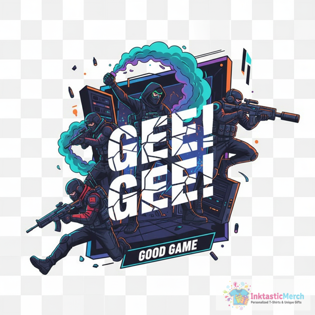 Gee Gee Good Game GG - CSGO Gaming T-Shirt 1 Gee Gee Good Game GG - CSGO Gaming T-Shirt