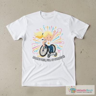 Girl In Wheelchair, Cute Girl, Blonde Hair T-Shirt