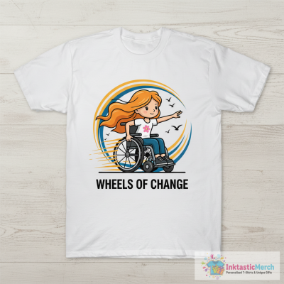 Girl In Wheelchair, Cute Girl, Orange Hair T-Shirt