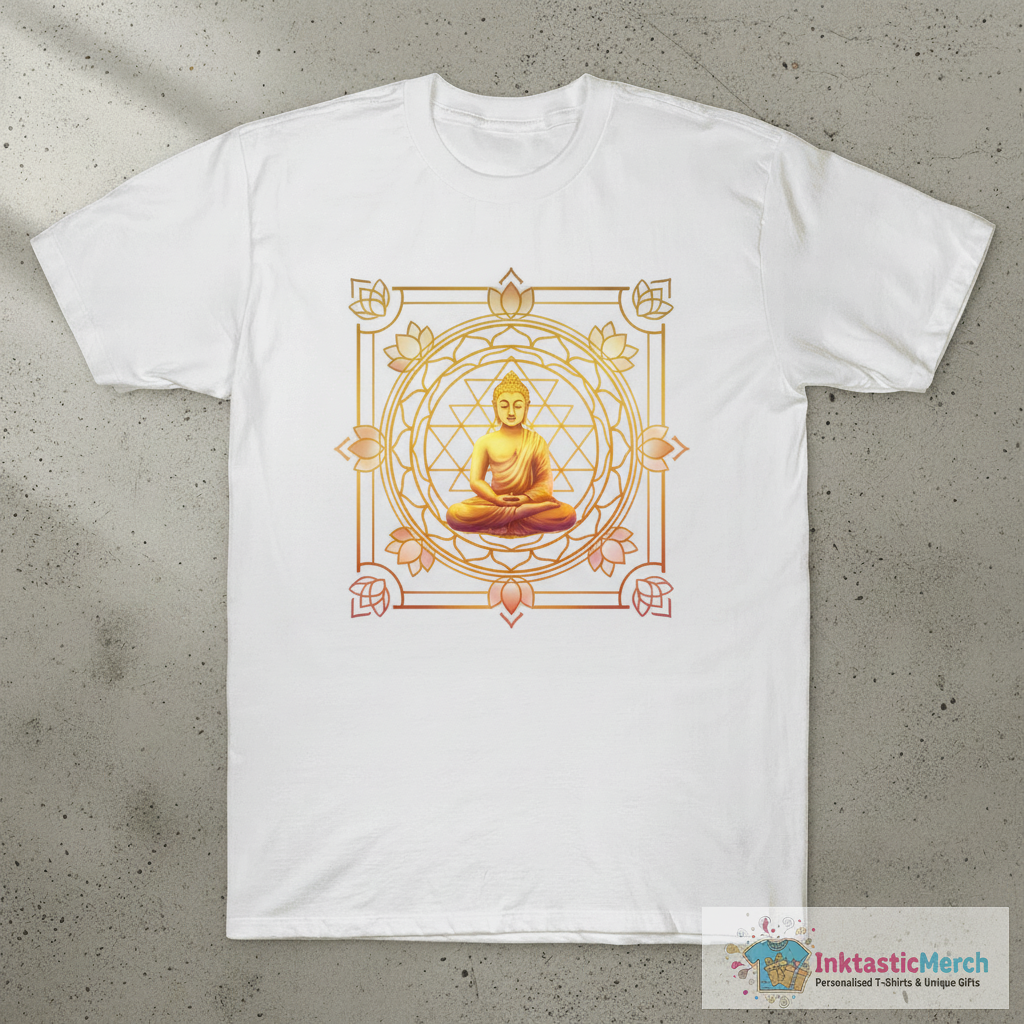 Gold Buddha Yantra T-Shirt 1 Gold Buddha Yantra T-Shirt