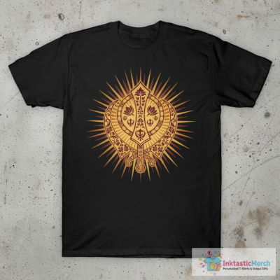 Golden Sikh Khanda symbol T-Shirt