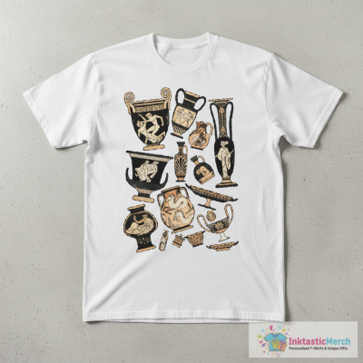 Greek Pottery - black and white T-Shirt
