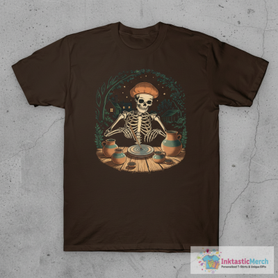 Halloween Spooky Skeleton Clay Pottery Maker T-Shirt