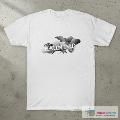 Haunted Fog Ghostly Horror Font POD Design T-Shirt
