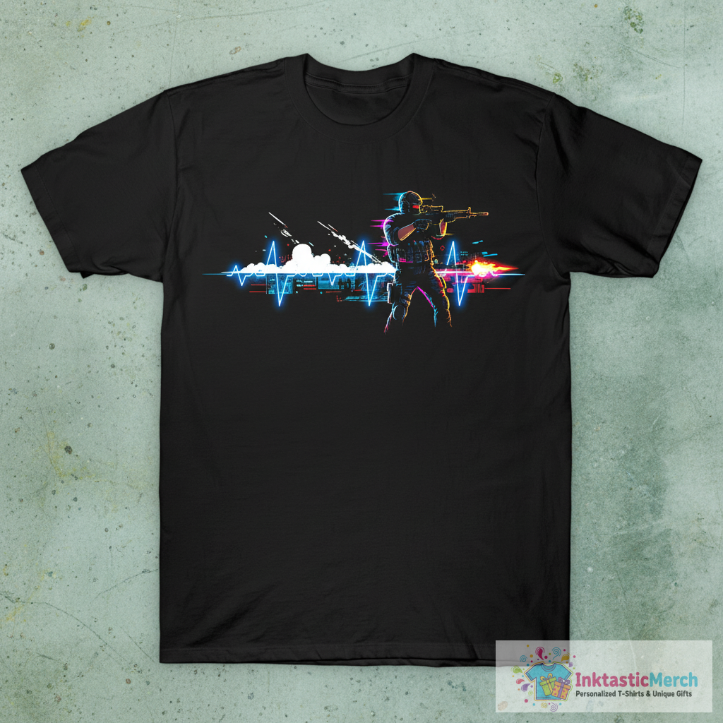 Heartbeat Shooting CSGO PUBG Gaming T-Shirt 1 Heartbeat Shooting CSGO PUBG Gaming T-Shirt