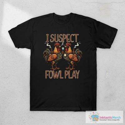 I Suspect Fowl Play, Funny Pun for Chicken Lovers T-Shirt