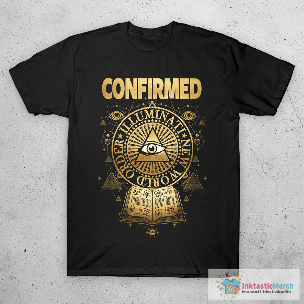 ILLUMINATI CONFIRMED - NEW WORLD ORDER AND CONSPIRACY T-Shirt 1 ILLUMINATI CONFIRMED - NEW WORLD ORDER AND CONSPIRACY T-Shirt