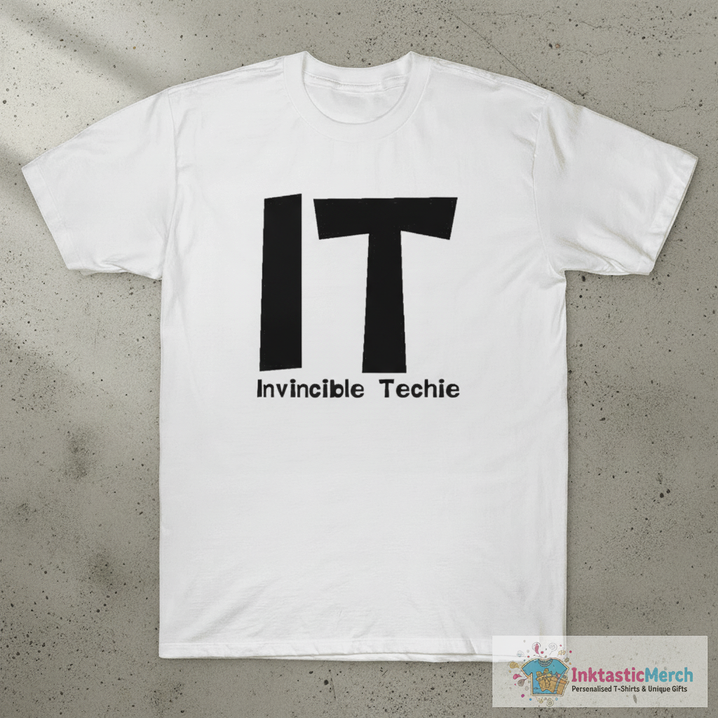 Invincible Techie White Text T-Shirt 1 Invincible Techie White Text T-Shirt