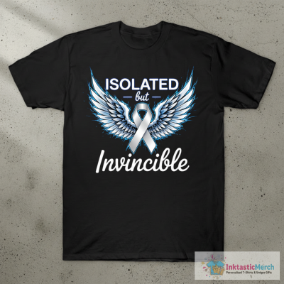 Isolated but Invincible Lung cancer awareness T-Shirt