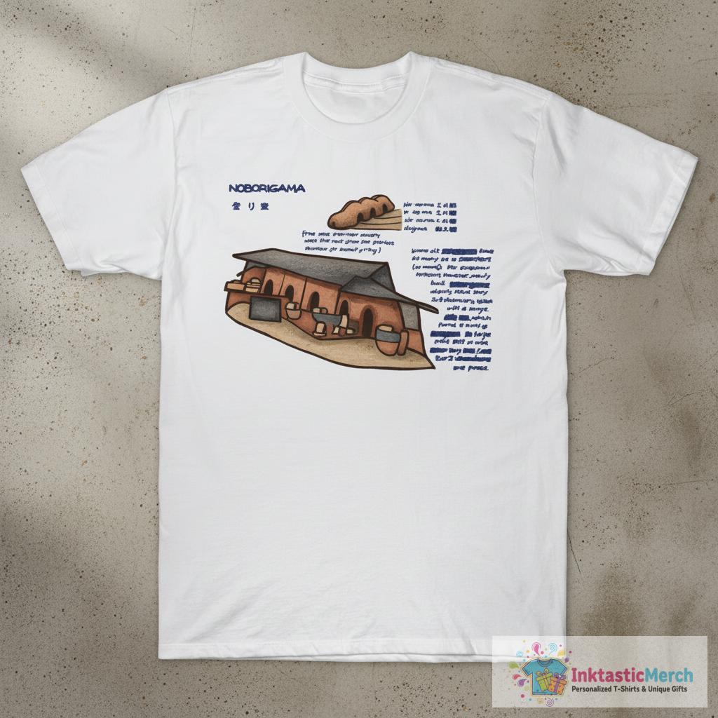 Japanese Noborigama Kiln Pottery T-Shirt 1 Japanese Noborigama Kiln Pottery T-Shirt