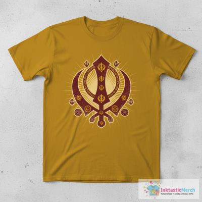 Khanda (Sikh symbol) - Vintage Faded Style Design T-Shirt