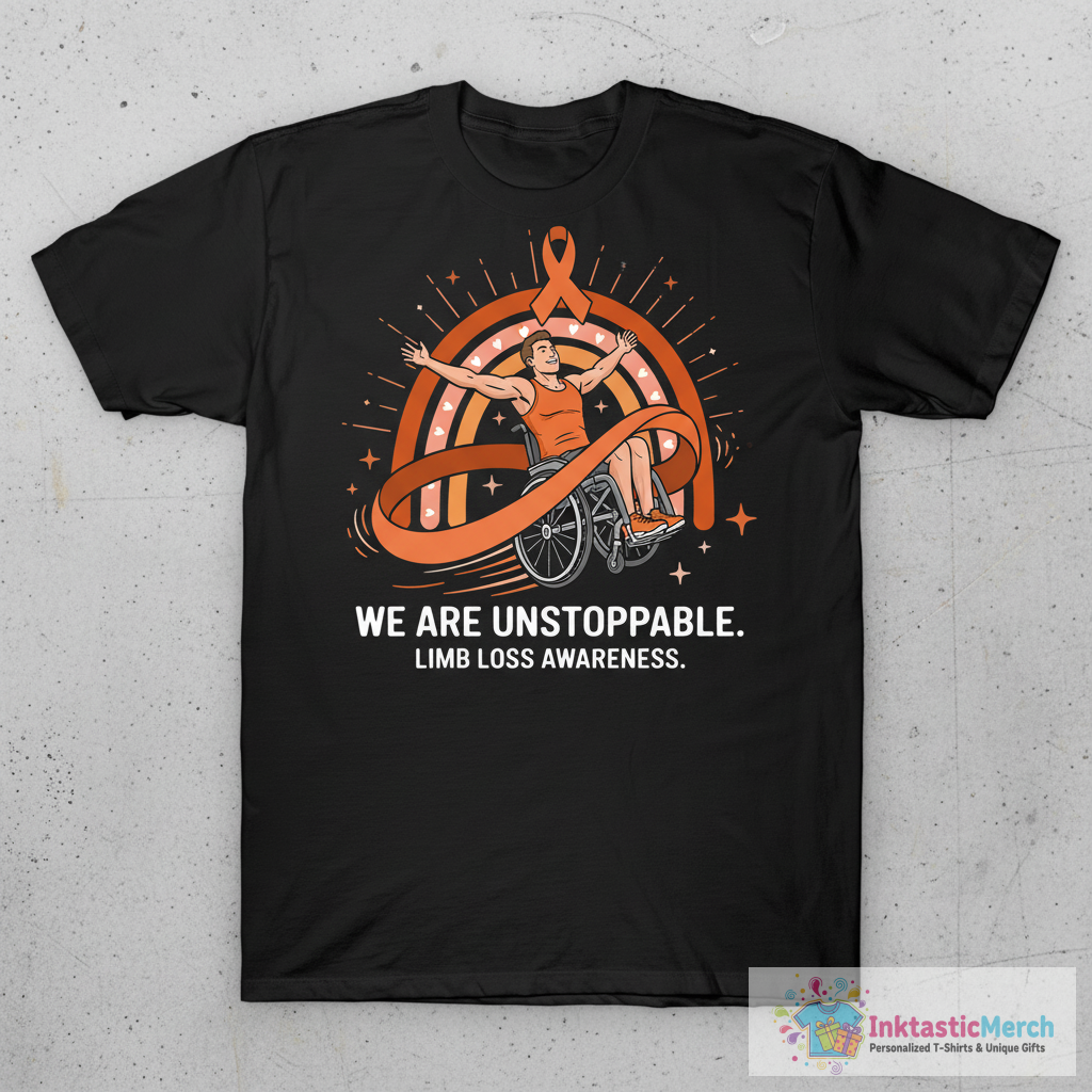 Limb Loss Awareness Ribbon Funny Amputee Support Amputation T-Shirt 1 Limb Loss Awareness Ribbon Funny Amputee Support Amputation T-Shirt