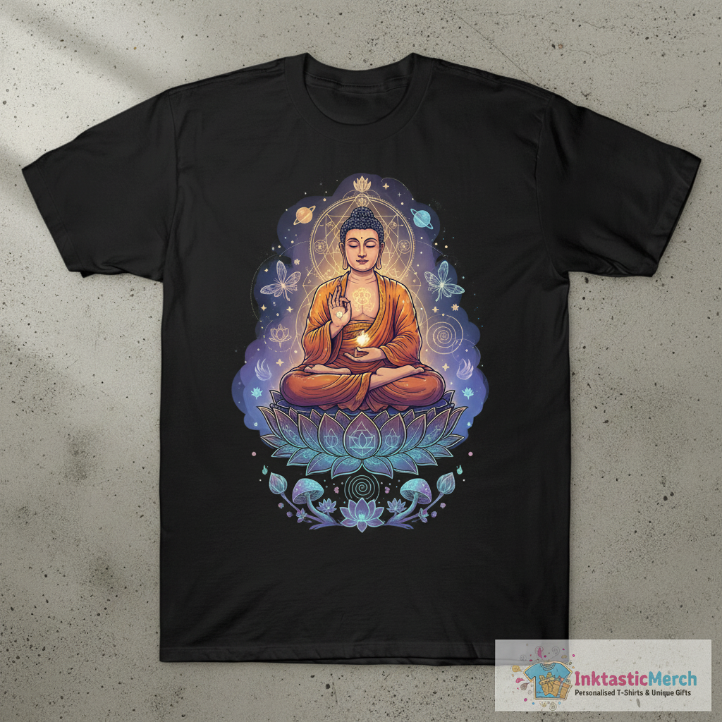 Magic Mushrooms Buddha T-Shirt 1 Magic Mushrooms Buddha T-Shirt