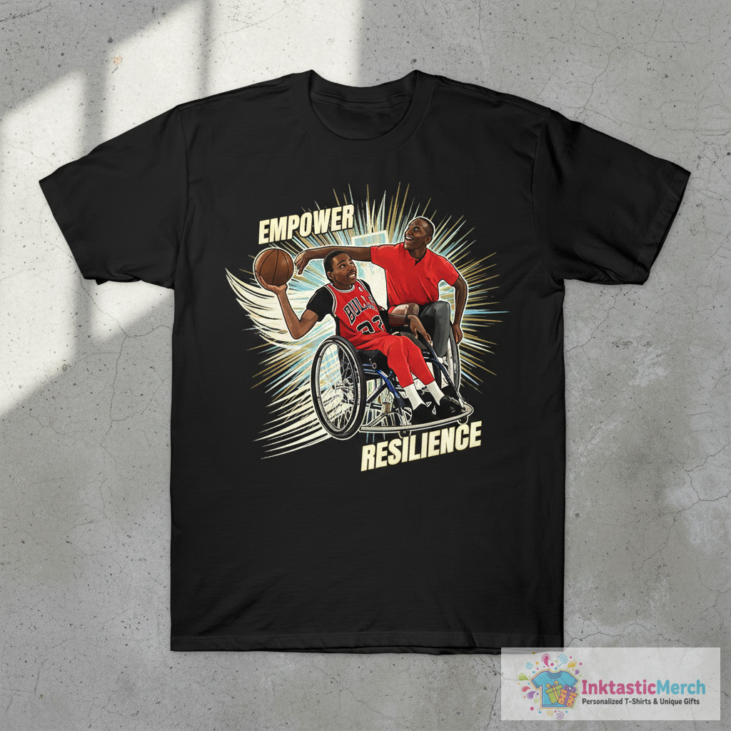 Michael Jordan - Plays a Game of Wheelchair Basketball Againts Paralympic Eric Barber T-Shirt 1 Michael Jordan - Plays a Game of Wheelchair Basketball Againts Paralympic Eric Barber T-Shirt