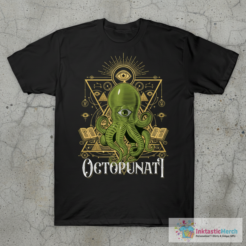 Octopus Pet Illuminati Octopunati Secret Octopus Society T-Shirt 1 Octopus Pet Illuminati Octopunati Secret Octopus Society T-Shirt