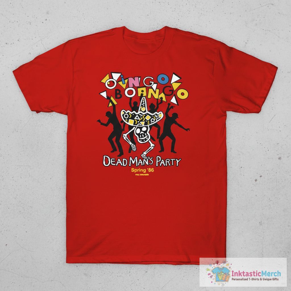 Oingo Boingo: Dead Man's Party Spring '86 T-Shirt 1 Oingo Boingo: Dead Man's Party Spring '86 T-Shirt
