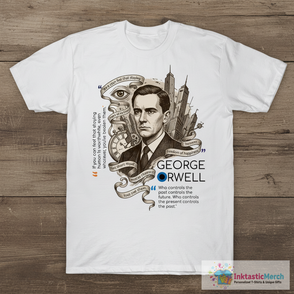 Orwell Quote Collage T-Shirt 1 Orwell Quote Collage T-Shirt