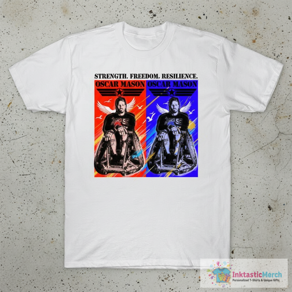 Oscar Mason Red & Blue T-Shirt 1 Oscar Mason Red & Blue T-Shirt