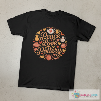 Peace Love Pottery Pots Gift Ceramic Artist T-Shirt